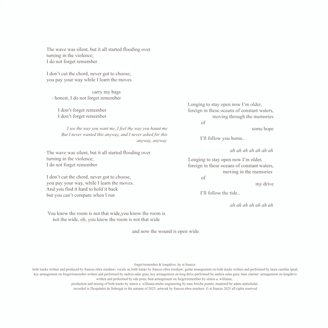 st.frances - forget/remember & longdrive