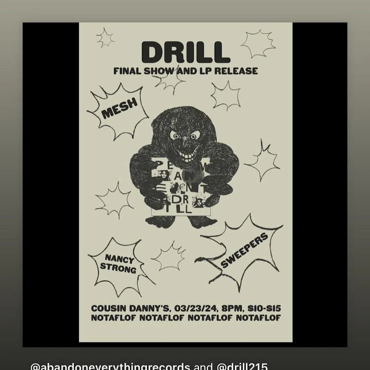 Drill/Mesh/Sweepers/Nancy Strong @Cousin Danny’s - Philadelphia