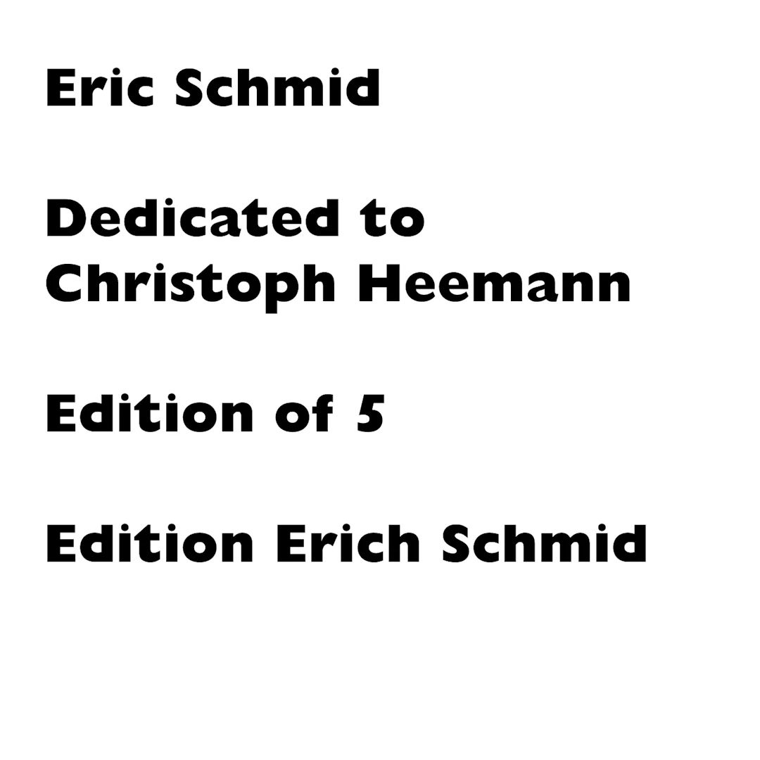 Eric Schmid - Dedicated to Christoph Heemann