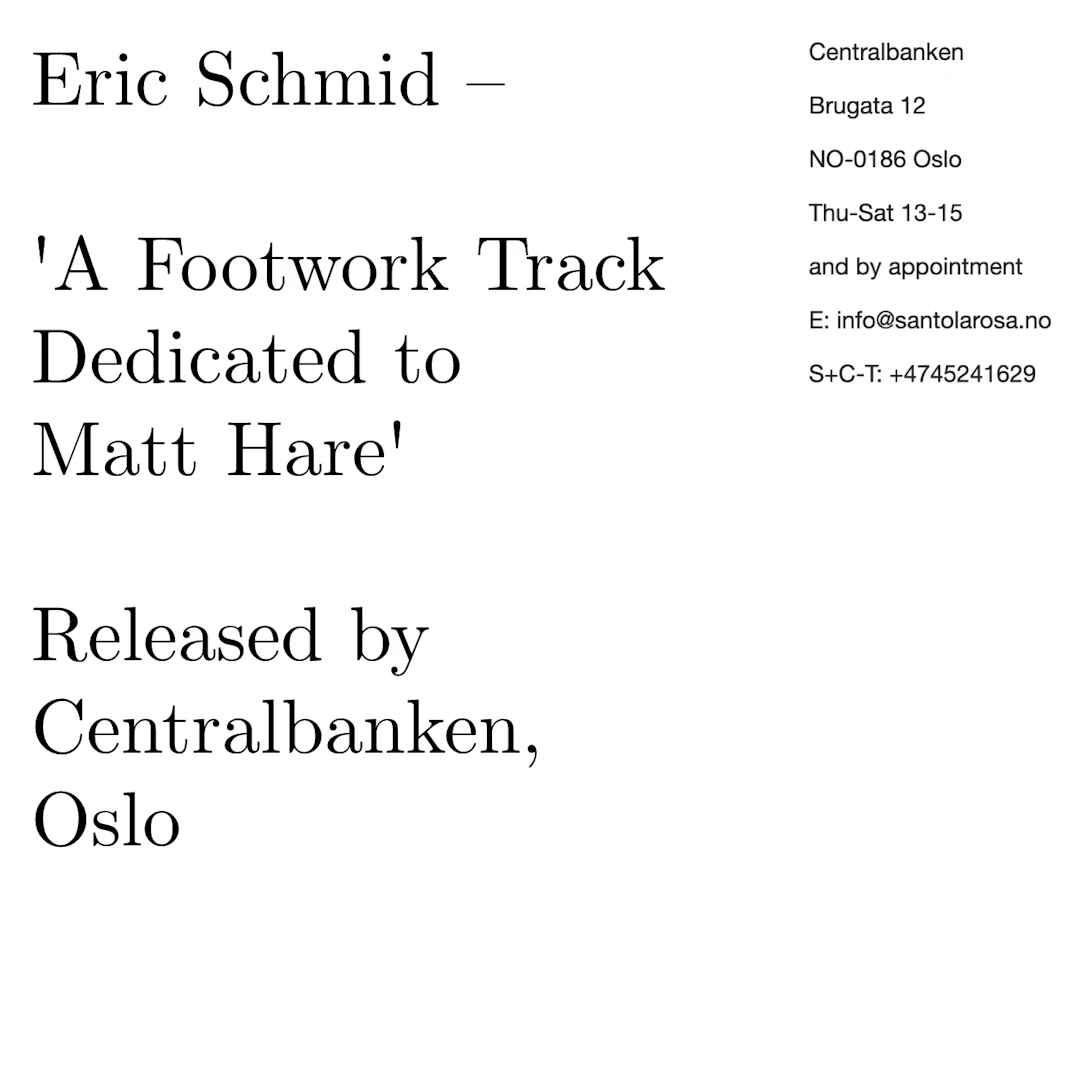 Eric Schmid - A Footwork Track Dedicated to Matt Hare
