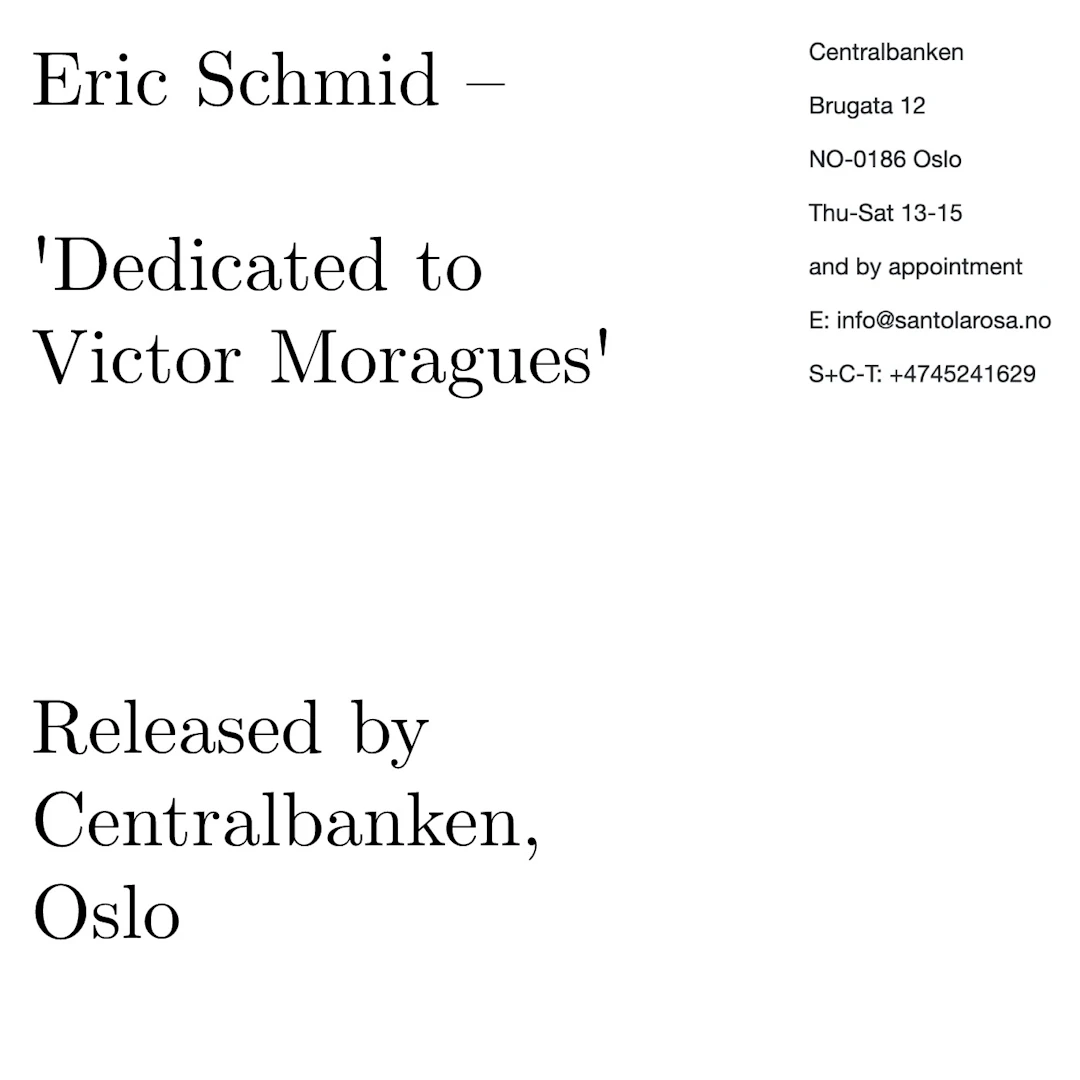 Eric Schmid - Dedicated to Victor Moragues