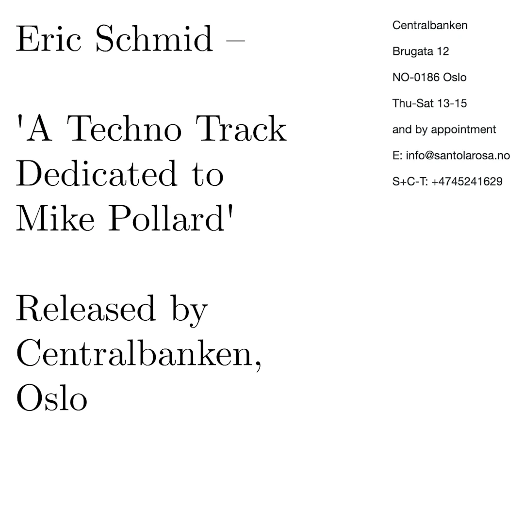 Eric Schmid - A Techno Track Dedicated to Mike Pollard
