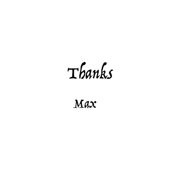 Max Beirne Shafer - Thanks