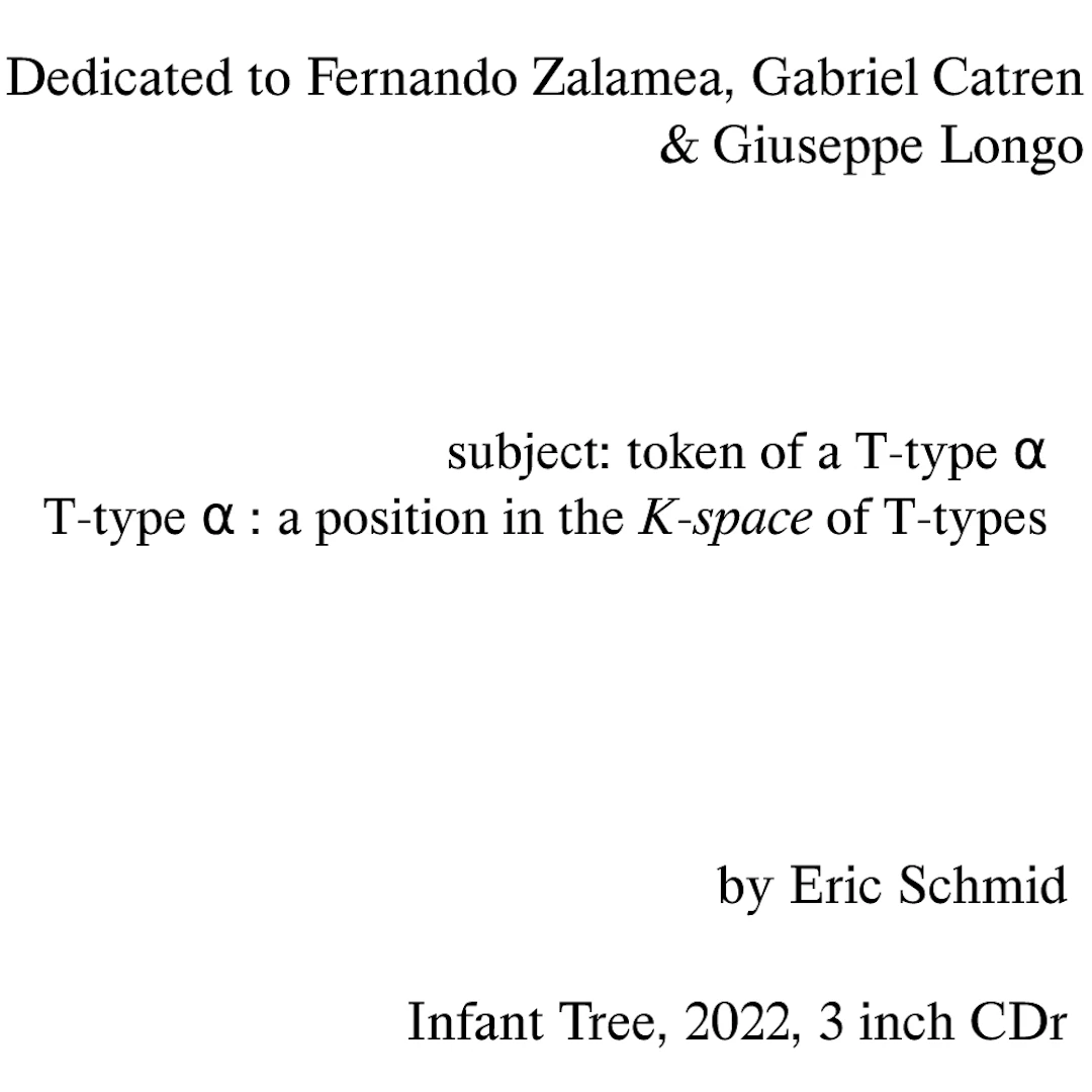 Eric Schmid - Dedicated to Fernando Zalamea, Gabriel Catren & Giuseppe Longo (Part I)