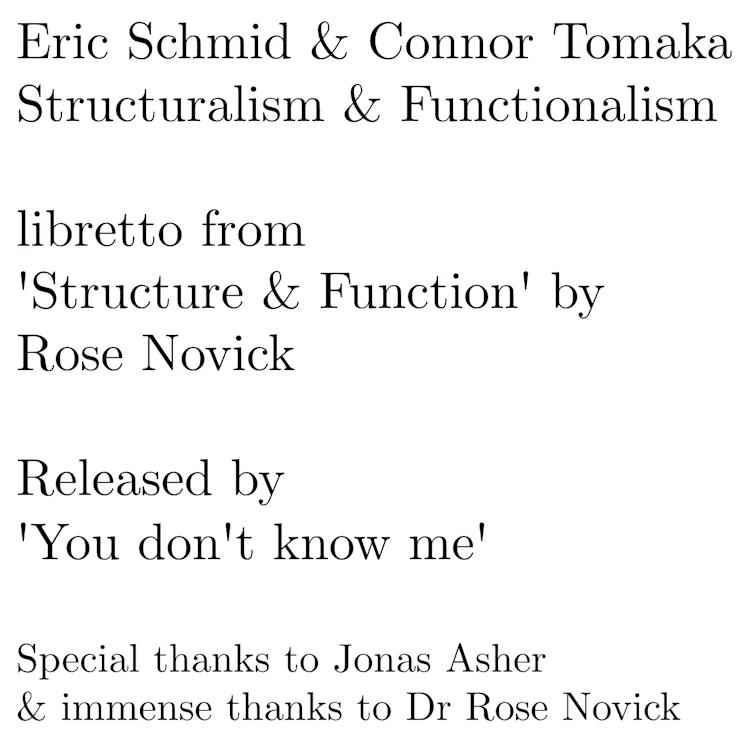 Eric Schmid & Connor Tomaka - Structuralism & Functionalism